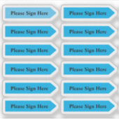 カスタムデザインブルー矢印シール シール (正面)