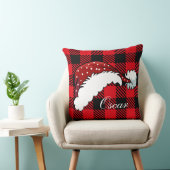 カスタムデザインモダンサンタハットオンタータンチェックパターン クッション (椅子)