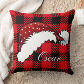カスタムデザインモダンサンタハットオンタータンチェックパターン クッション (ブランケット)