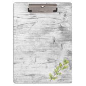 カスタムデザインリーフONグレーウッドグレイン クリップボード (正面)