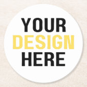 カスタムデザインロゴビジネスイベント結婚式 ラウンドペーパーコースター (正面)