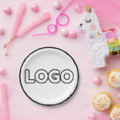 カスタムデザイン文字ロゴパーソナライズされたミニマル ペーパープレート (パーティー)