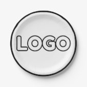 カスタムデザイン文字ロゴパーソナライズされたミニマル ペーパープレート (正面)