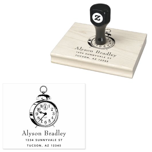 カスタムデザイン目覚まし時計のロゴまたは差出人住所 ラバースタンプ (押印)