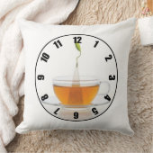 カスタムデザイン茶タイムカップクロック顔枕 クッション (ブランケット)