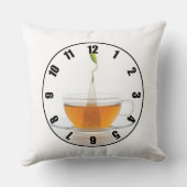 カスタムデザイン茶タイムカップクロック顔枕 クッション (裏面)