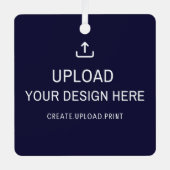 カスタムデザイン、アートワーク、または写真のアップロード メタルオーナメント (正面)