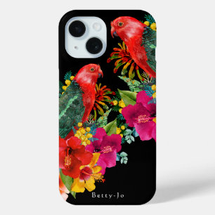 カスタムデザイン オオアカゲランのトロピカルモバイルケース iPhone 15ケース