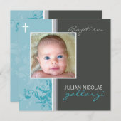 カスタムデザイン :: スザナ 洗礼 招待状 - 上質 2SQ (正面/裏面)