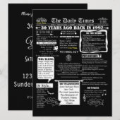 カスタムデザイン 1992年生まれ 30歳誕生日招待状 招待状 (正面/裏面)