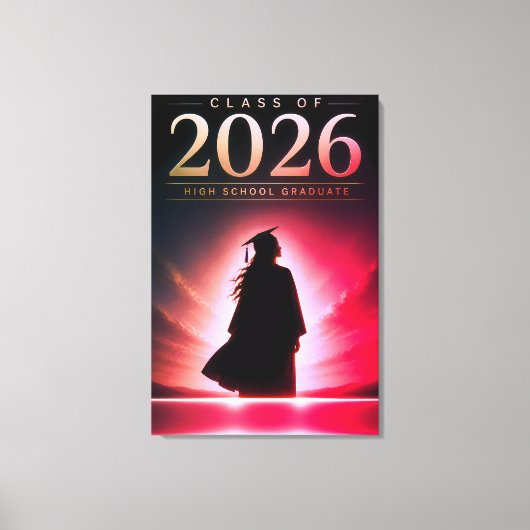 カスタムデザイン 2026年卒業生 名前ギフトアート キャンバスプリント (正面)