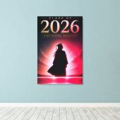 カスタムデザイン 2026年卒業生 名前ギフトアート キャンバスプリント (インサイチュ (ウッドフロア))