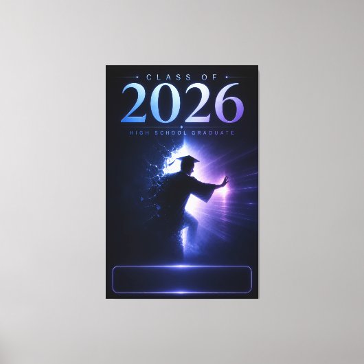 カスタムデザイン 2026年卒業記念 名前入りギフト キャンバスプリント (正面)