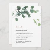 カスタムデザイン#3 – ユーカリ離れ&銅 招待状 (正面/裏面)