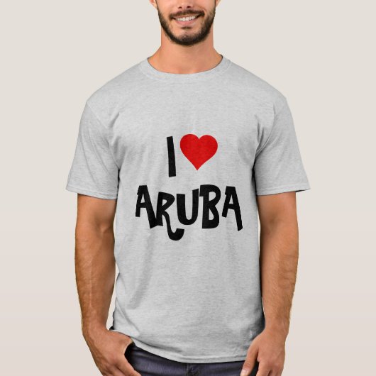 カスタムデザイン「I love Aruba」 Tシャツ (正面)
