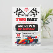 カスタムデジタルレースカーバースデーパーティー 招待状 (スタンド正面)