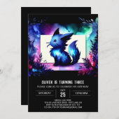 カスタムデジタル猫誕生日 招待状 (正面/裏面)