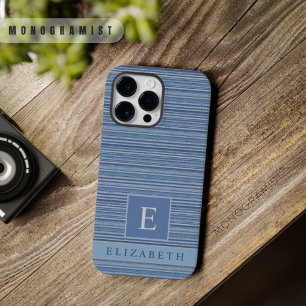 カスタムデニムブルーグレーホワイトカラーストライプ Case-Mate iPhone 14 PRO MAXケース