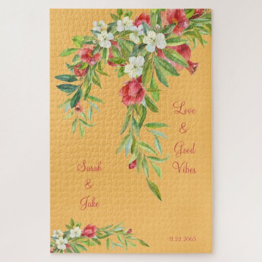 カスタムトス結婚カンのカップルの愛と良さ ジグソーパズル (縦)