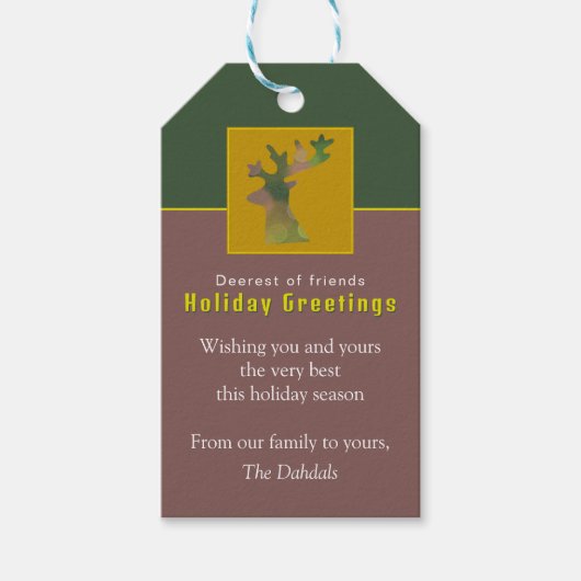 カスタムトナディアパイングリーンレッドエレガントクリスマス ギフトタグ (正面)