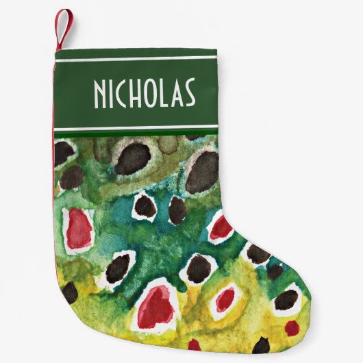 カスタムトラウトフライ釣り釣り釣り釣り釣り用釣り釣り釣り釣り用釣り釣り釣り用釣り釣り スモールクリスマスストッキング (正面)