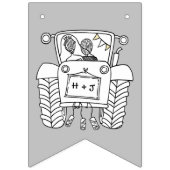 カスタムトラクタカントリー素朴バ結婚ン バンティングフラッグ (第2の旗)