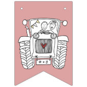 カスタムトラクタカントリー素朴バ結婚ン バンティングフラッグ (第3の旗)