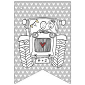 カスタムトラクタカントリー素朴バ結婚ン バンティングフラッグ (第1の旗)