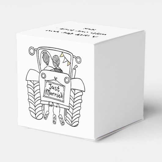 カスタムトラクター国の結婚式をテーマにした特典ボックス フェイバーボックス (裏面サイド)