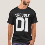 カスタムトラブルマッチング ジョーク Jersey Tシャツ (正面)