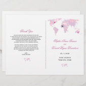 カスタムトラベル水カラーワールドマップ結婚式 プログラム (正面/裏面)