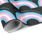 カスタムトランスジェンダー誕生日かわいいレインボーパターン ラッピングペーパー (ロールコーナー)