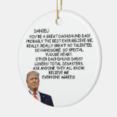 カスタムトランプダシュントパパギフト犬のパパ セラミックオーナメント (左)