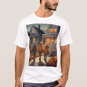 カスタムトリックまたはハロウィーンTシャツの治療 Tシャツ (正面)