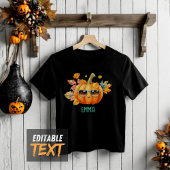 カスタムトリックオレンジカボチャおもしろいハロウィーン トドラーTシャツ