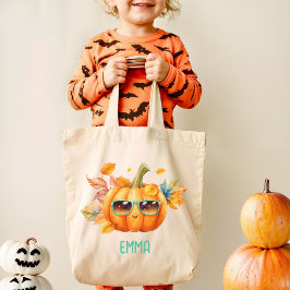 カスタムトリックオレンジカボチャおもしろいハロウィーン トートバッグ