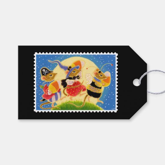 カスタムトリックハロウィーンかわいいネズミ ギフトタグ