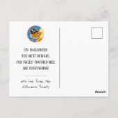 カスタムトリックハロウィーンかわいいネズミ ポストカード (裏面)