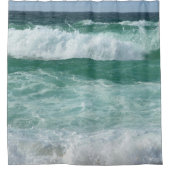 カスタムトレンディーエレガントモダン波テンプレート シャワーカーテン (正面)