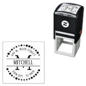 カスタムトレンディーシモダンックアールデコサークルモチーフ セルフインキングスタンプ (インサイチュ)