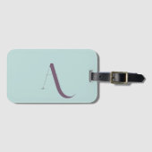 カスタムトレンディースタイリッシュタイポグラフィモノグラムブルー ラゲッジタグ (正面横)