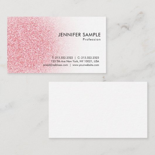 カスタムトレンディーバラ金ゴールドグリッタールックモダン 名刺 (正面/裏面)