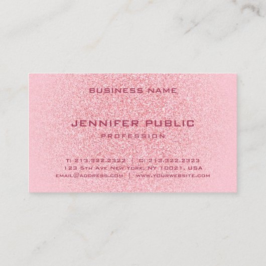 カスタムトレンディーピモダンンクエレガントローズ金ゴールド 名刺 (裏面)