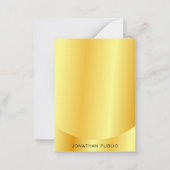 カスタムトレンディーフェイク金ゴールドメタリックルックテンプレート ノートカード (裏面)