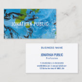 カスタムトレンディーブルーイエローモダン抽象芸術エレガント 名刺 (正面/裏面)