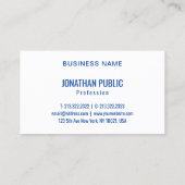 カスタムトレンディーブルーイエローモダン抽象芸術エレガント 名刺 (裏面)