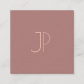 カスタムトレンディーモダンデザインモノグラムテンプレート スクエア名刺 (正面)