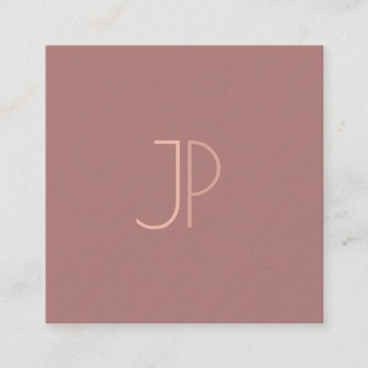 カスタムトレンディーモダンデザインモノグラムテンプレート スクエア名刺 (正面)