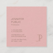 カスタムトレンディーモダンデザインモノグラムテンプレート スクエア名刺 (裏面)