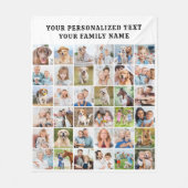 カスタムトレンディーモダンファミリー36フォトコラージュ フリースブランケット (正面)